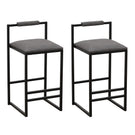 Elegant Bar Stool Set With Backrest And Footrest, Counter Height (Set of 2) - Furniture Home Direct
