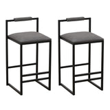 Elegant Bar Stool Set With Backrest And Footrest, Counter Height (Set of 2) - Furniture Home Direct