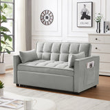 Modern Velvet Convertible Loveseat Futon Sofa With Pullout Bed, Reclining Backrest - Furniture Home Direct
