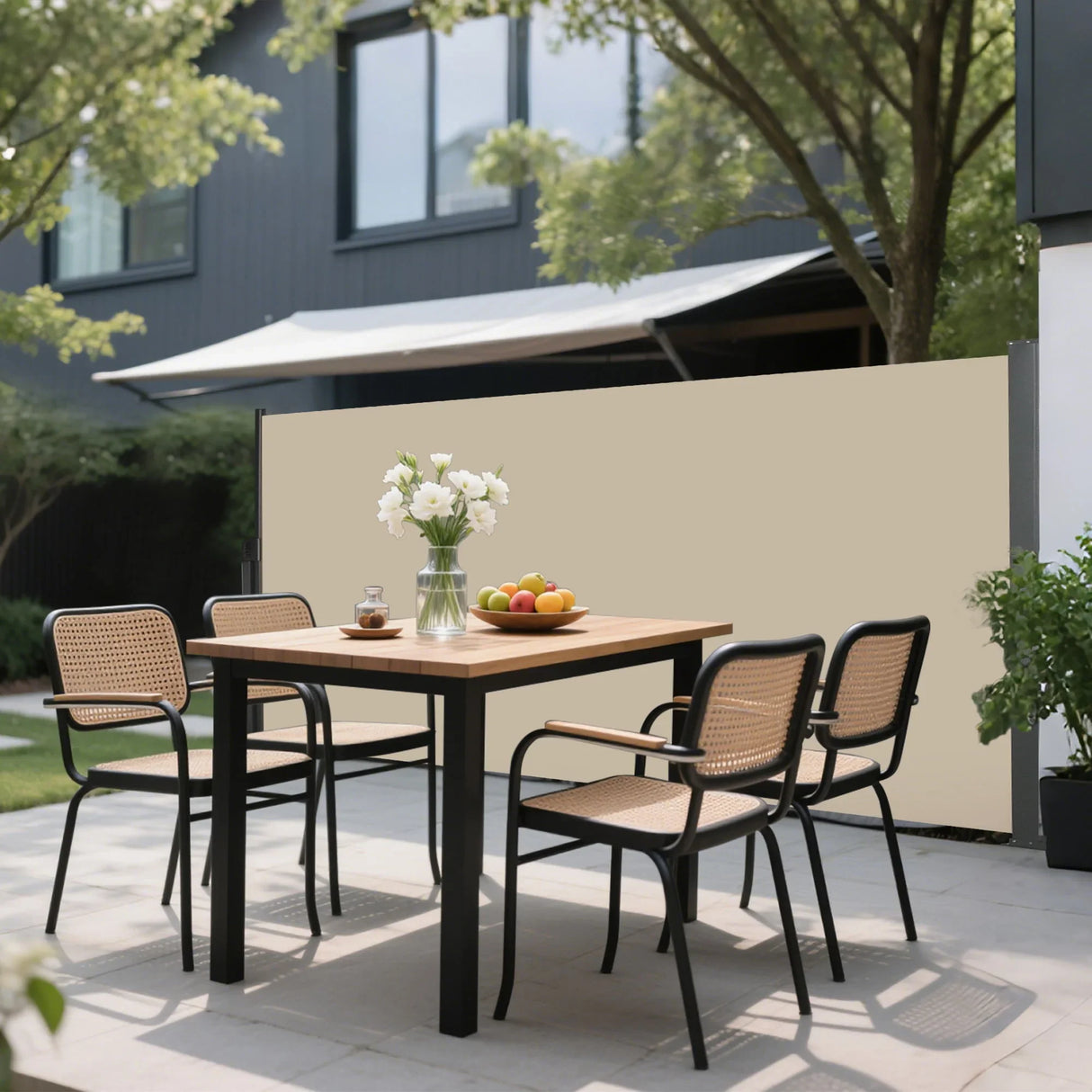 Retractable Side Awning, Waterproof And UV Resistant, Privacy Screen For Patio - Furniture Home Direct