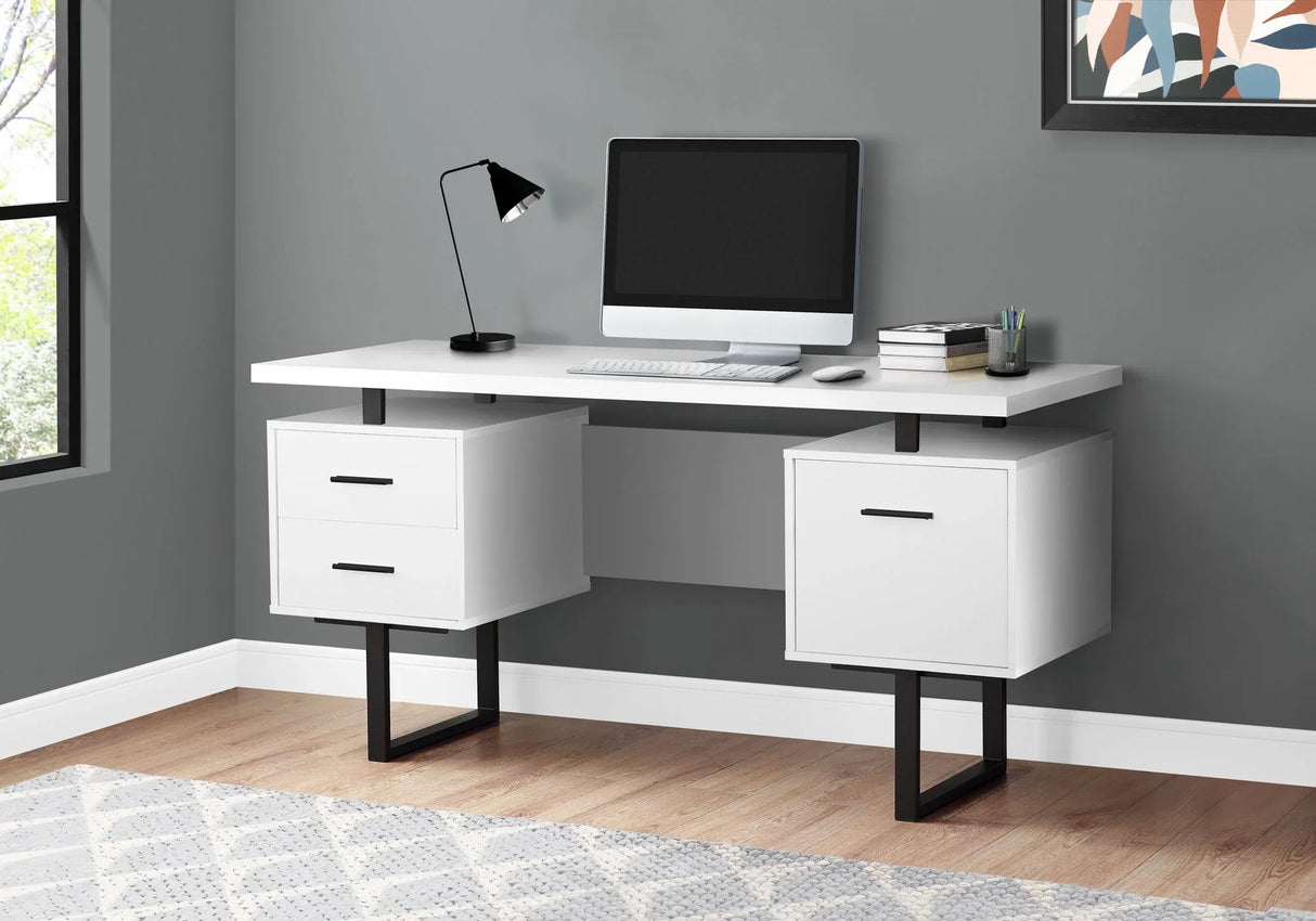 Computer Desk For Home Office, Laptop, Left, Right Set - Up, Storage Drawers, Contemporary & Modern - Furniture Home Direct