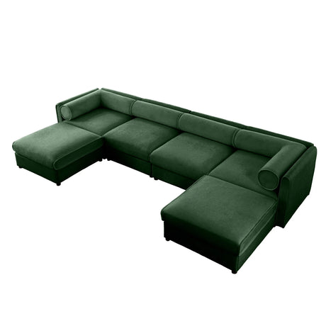 Contemporary Elegant White Chenille Sofa With Storage And Ottoman - Furniture Home Direct