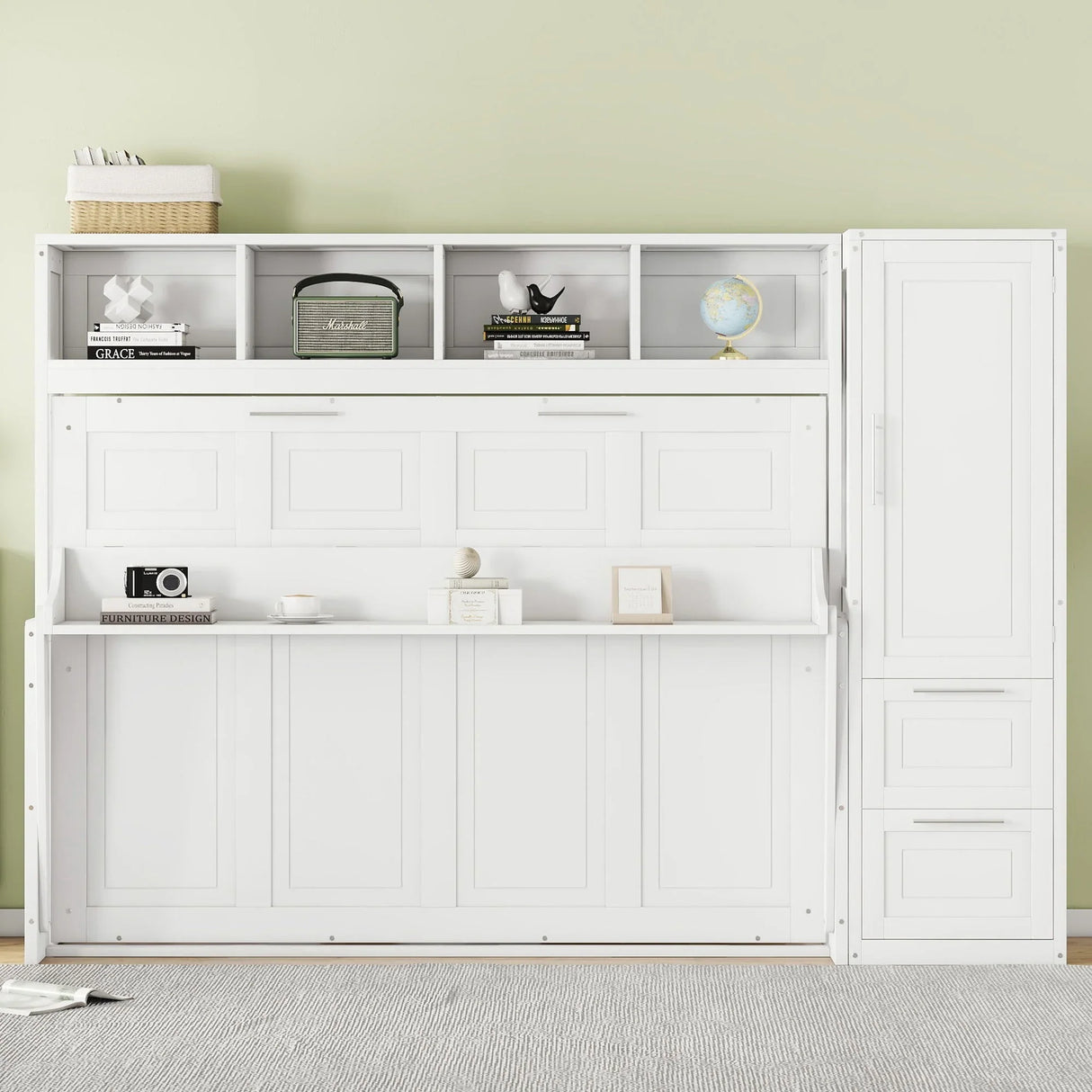 Space Saving Murphy Wall Bed With Closet And Drawers - Furniture Home Direct