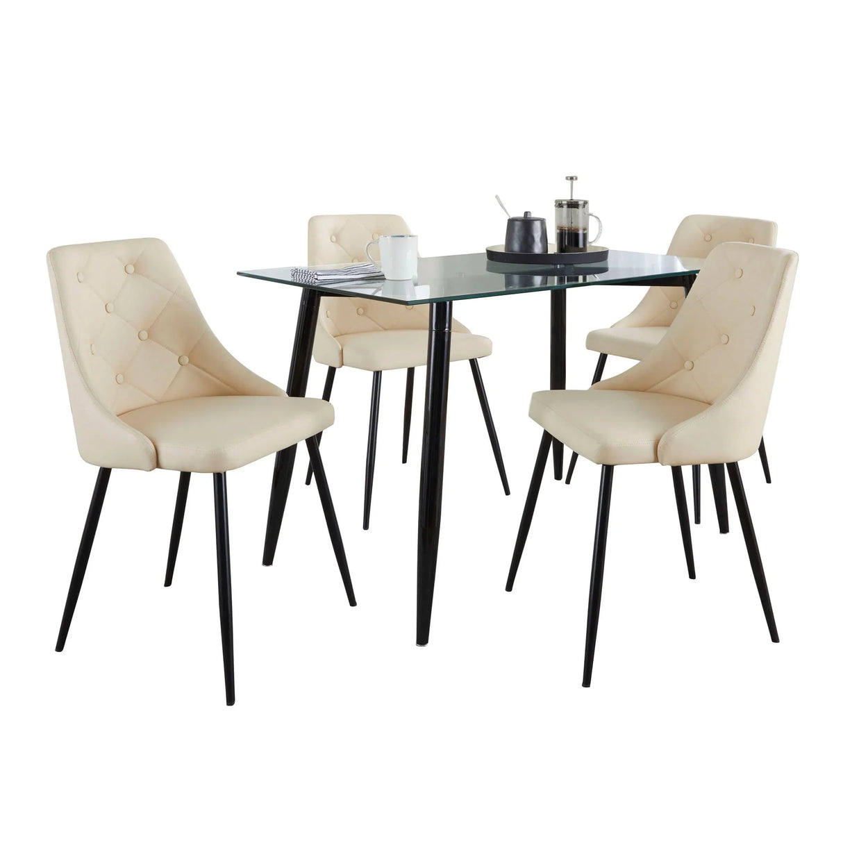 Clara Giovani - 5 Piece Contemporary Dining Set - Furniture Home Direct