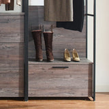 Closet System With Drawers Rods Industrial Frame Dark Brown - Furniture Home Direct