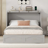 Murphy Wall Bed With Drawer And A Set Of Sockets & USB Ports, Pulley Structure Design - Furniture Home Direct