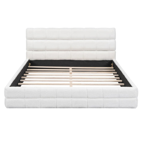 Upholstered Platform Bed With Headboard - Furniture Home Direct