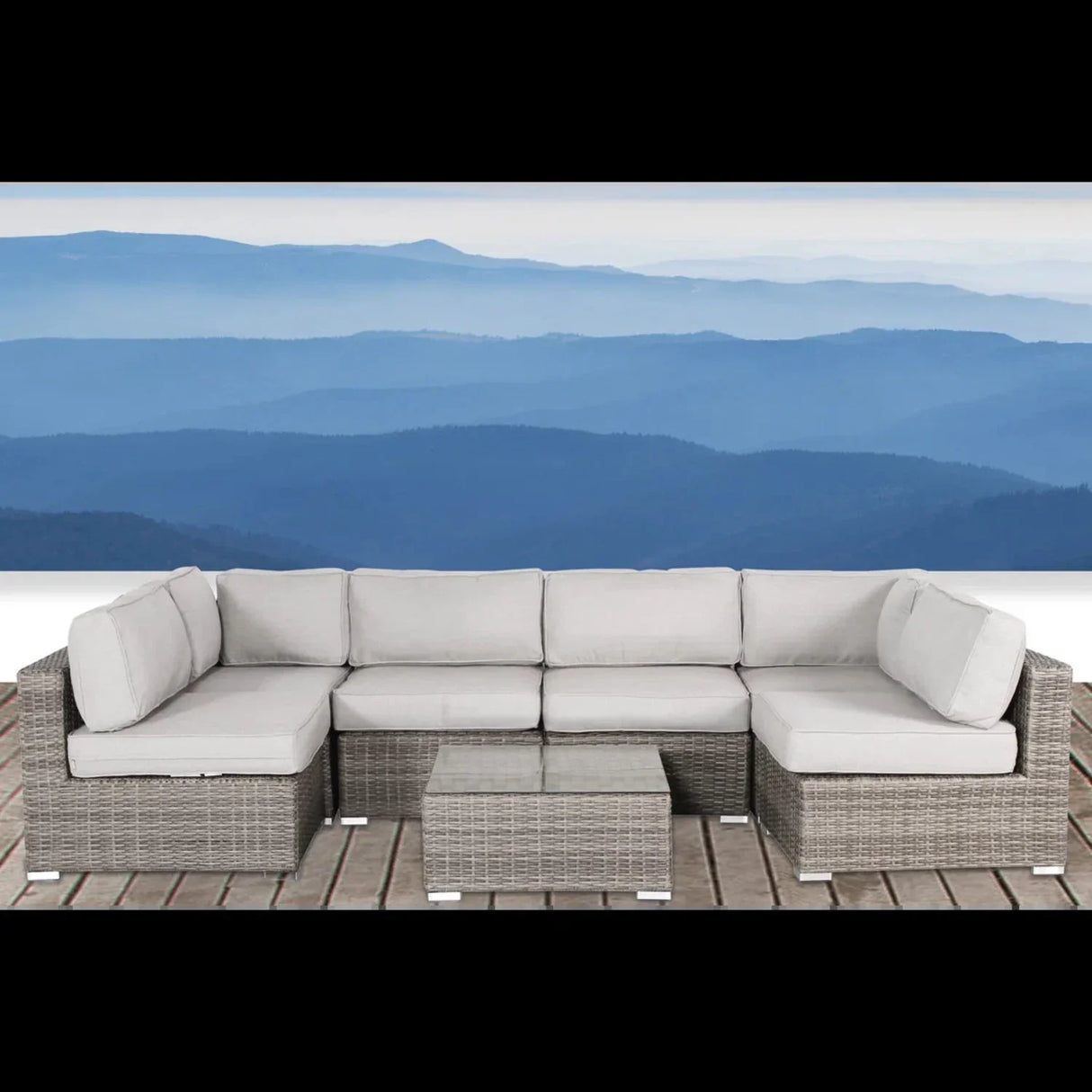 Outdoor Wicker Seating Group With Cushions - Furniture Home Direct