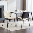Dining Chairs (Set of 2) Mid-Century Modern Retro Faux Leather Chair With Walnut Bentwood Back Upholstered Seat Metal Legs Adjustable Foot For Kitchen Dining Room Chairs - Furniture Home Direct