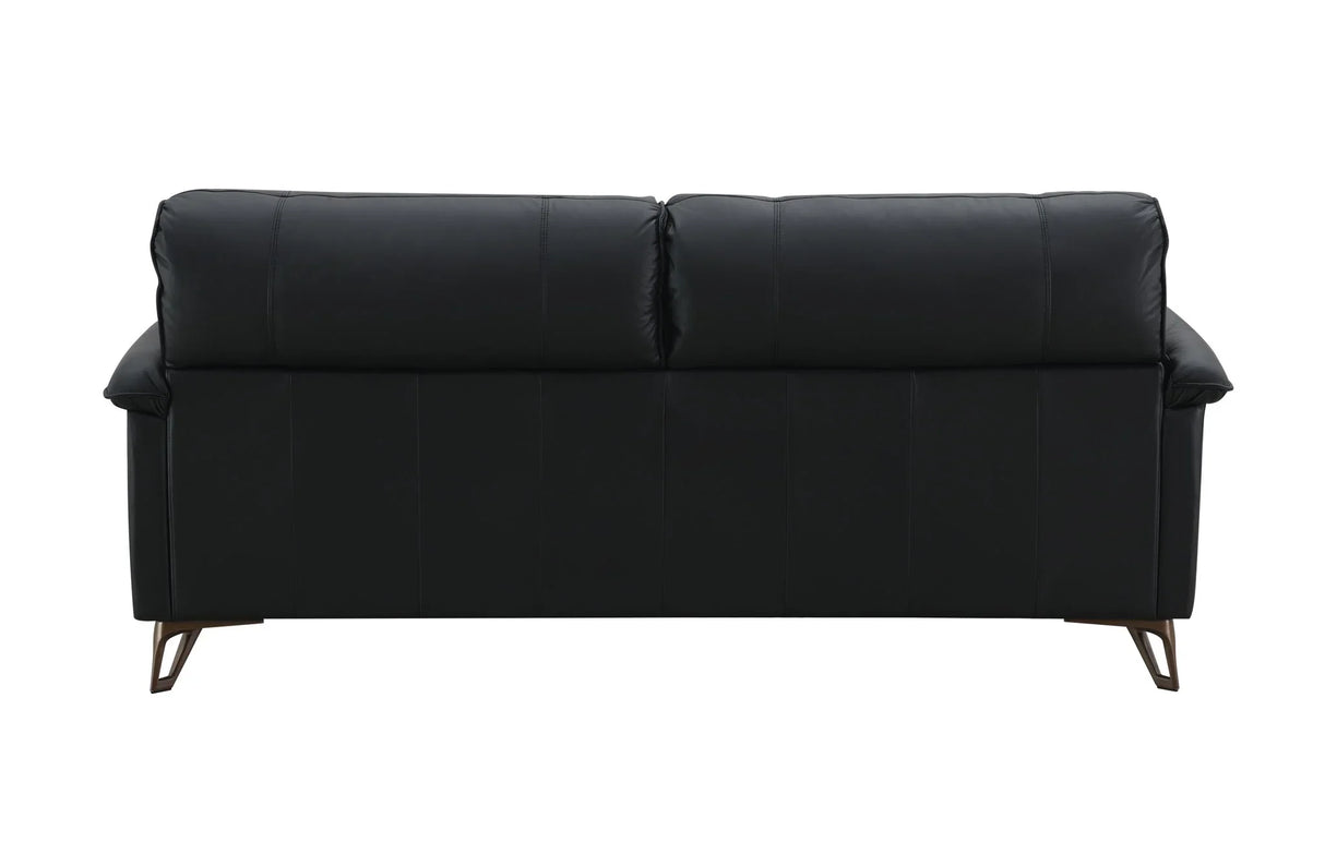 Eilene - Top Grain Leather Loveseat - Black - Furniture Home Direct
