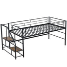 Loft Bed With Storage Stairs And Metal Frame - Furniture Home Direct