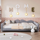 Upholstered Daybed, Sherpa Fabric Sofabed With Cloud-Shaped Backrest - Furniture Home Direct