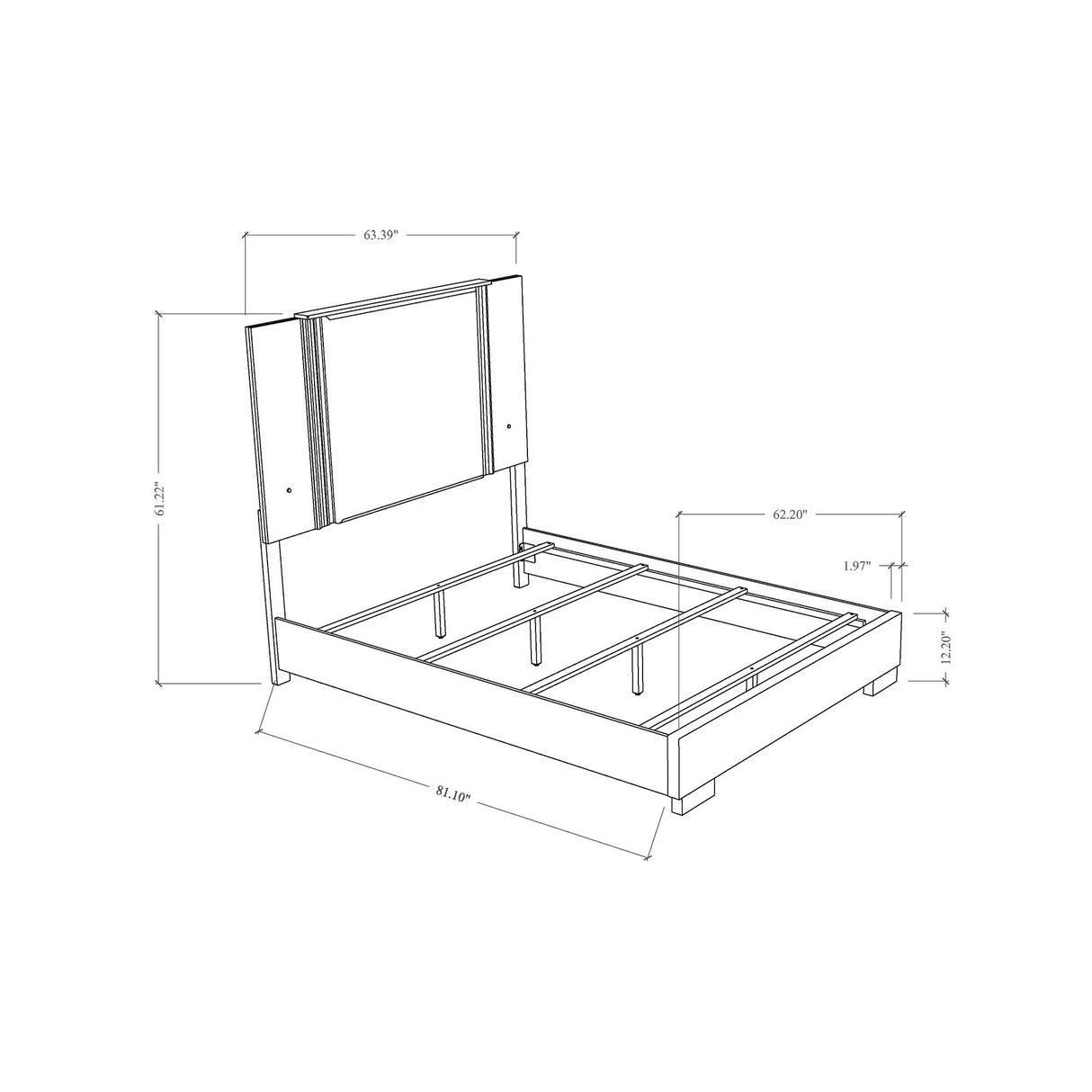 Moon - 5 Pieces Bedroom Set With LED Lighting - Furniture Home Direct
