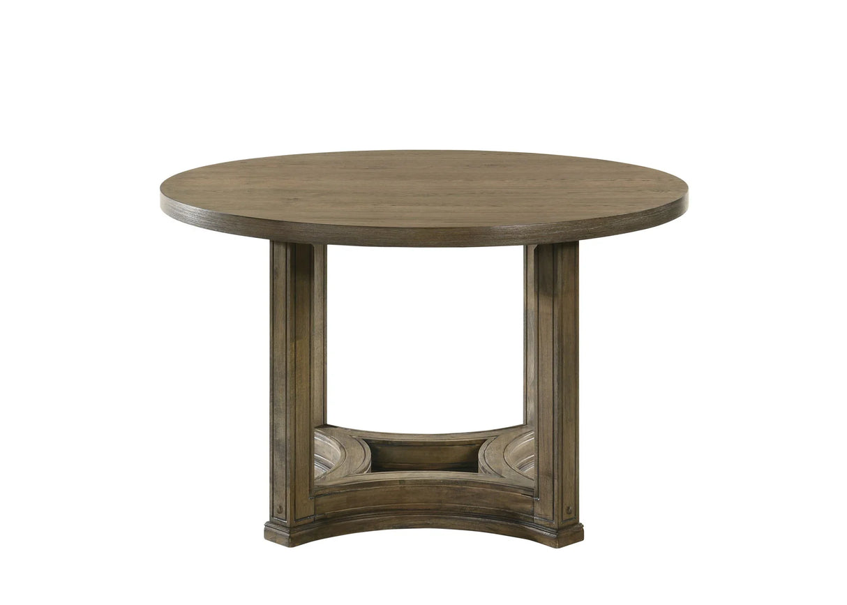 Parfield - 5 Pieces Round Dining Room Set - Light Brown / Oak - Furniture Home Direct