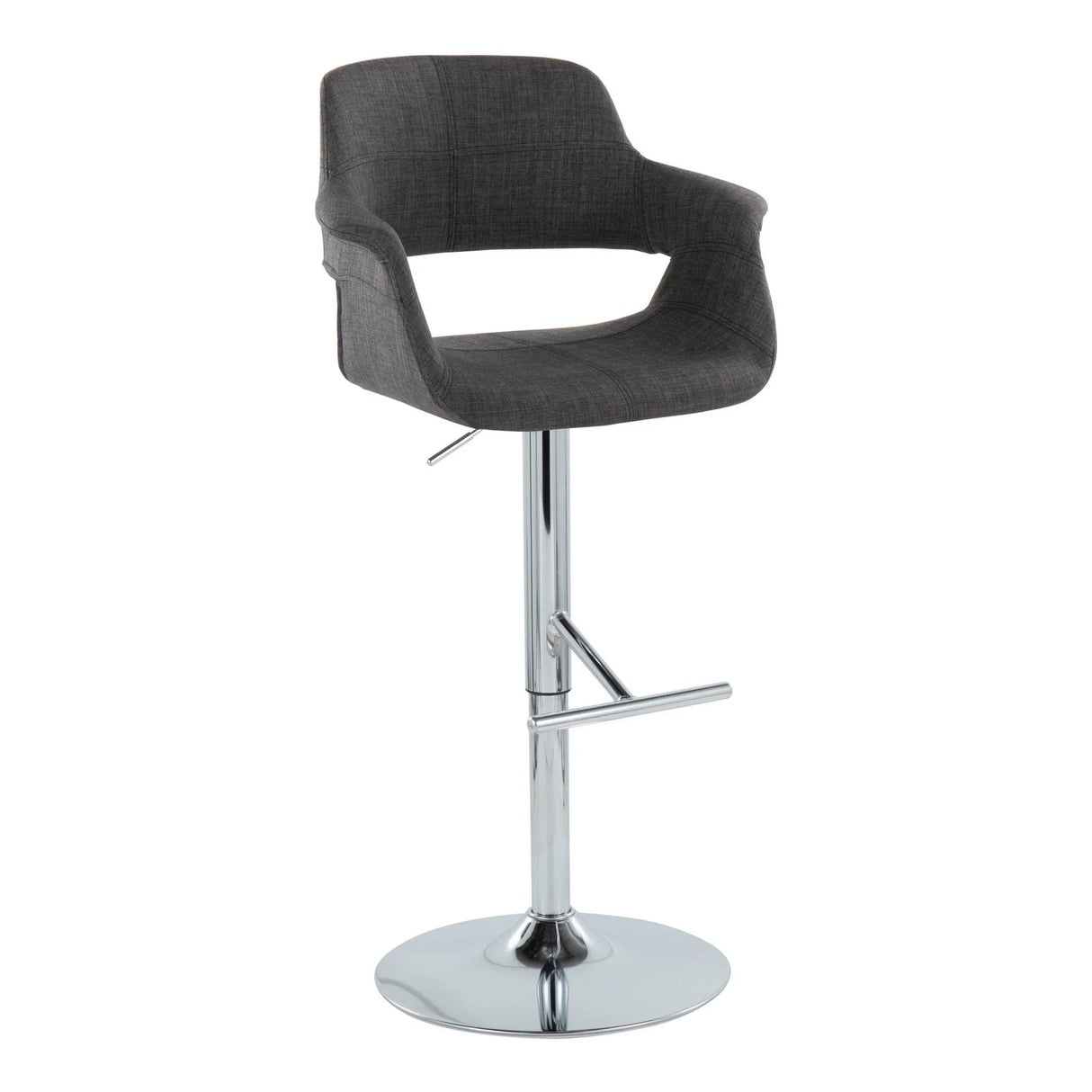 Vintage Flair - Mid Century Modern Adjustable Barstool & Straight T Footrest (Set of 2) - Furniture Home Direct