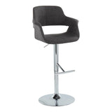 Vintage Flair - Mid Century Modern Adjustable Barstool & Straight T Footrest (Set of 2) - Furniture Home Direct