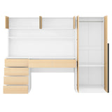 2 Door Storage Desk Wardrobe For Bedroom With Shelves And Drawers - Furniture Home Direct