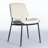 Dining Chairs (Set of 2) Mid-Century Modern Retro Faux Leather Chair With Walnut Bentwood Back Upholstered Seat Metal Legs Adjustable Foot For Kitchen Dining Room Chairs - Furniture Home Direct