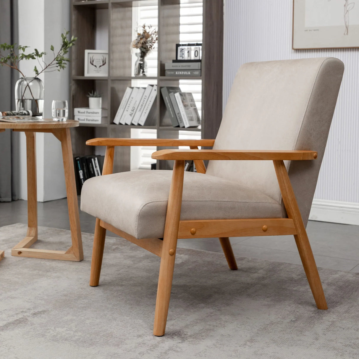 Wide Classic Mid-Century Modern Arm Chair - Furniture Home Direct