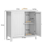 Mid Century Modern Double Door Storage Cabinet With Knobs - White - Furniture Home Direct