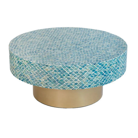 Unique Capiz Coffee Table & Pedestal Base - Furniture Home Direct