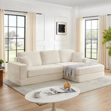 Modern Minimalist L Shape Modular Sectional Sofa, Corduroy Couch - Furniture Home Direct