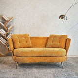 Loveseat Sofa, Upholstered Couch With Metal Legs - Furniture Home Direct