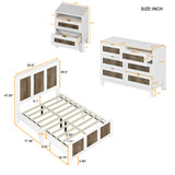 Bedroom Set Full Size Bed Dresser Nightstands Wood White - Furniture Home Direct