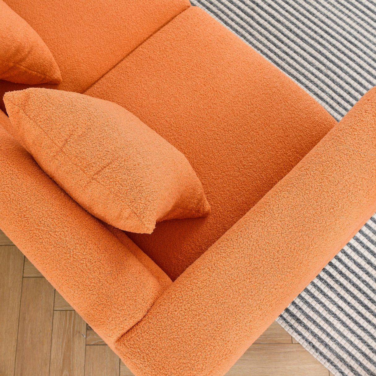 2 PC Living Room Set ( 2 Sofas) - Orange - Furniture Home Direct