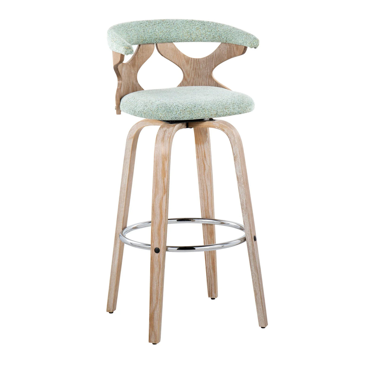 Gardenia - Contemporary Fixed Height Barstool With Swivel With Round Footrest (Set of 2) - Furniture Home Direct