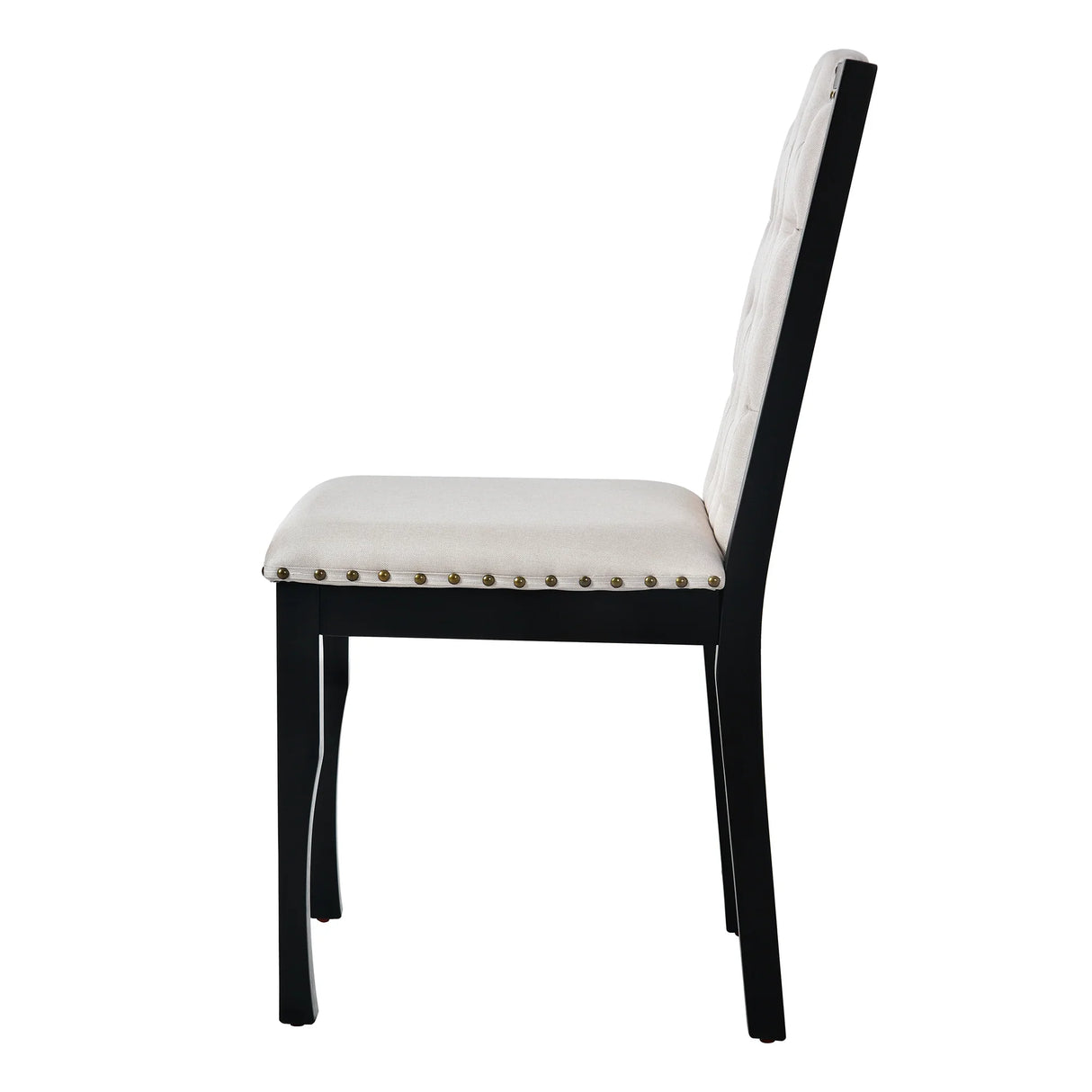 Dining Set With Tufted High Back Chairs And Bench Black - Furniture Home Direct