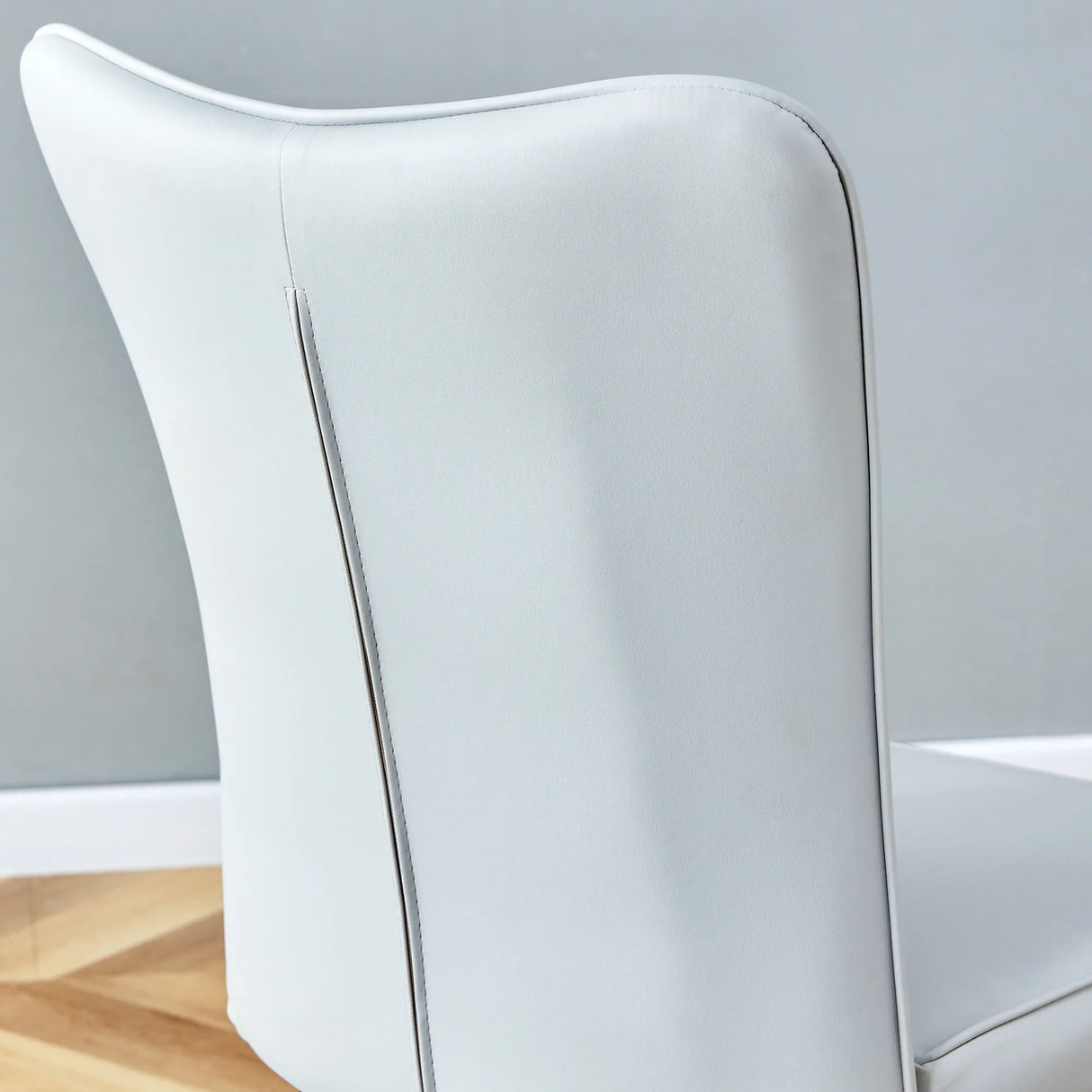 Dining Chairs Modern PU Upholstered Black Metal Legs Gray - Furniture Home Direct