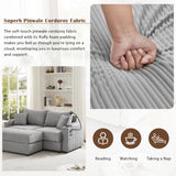 Modern Style Loveseat With Storage, Ottoman, Two USB Ports, Two Cup Holders and Phone Holder - Gray - Furniture Home Direct