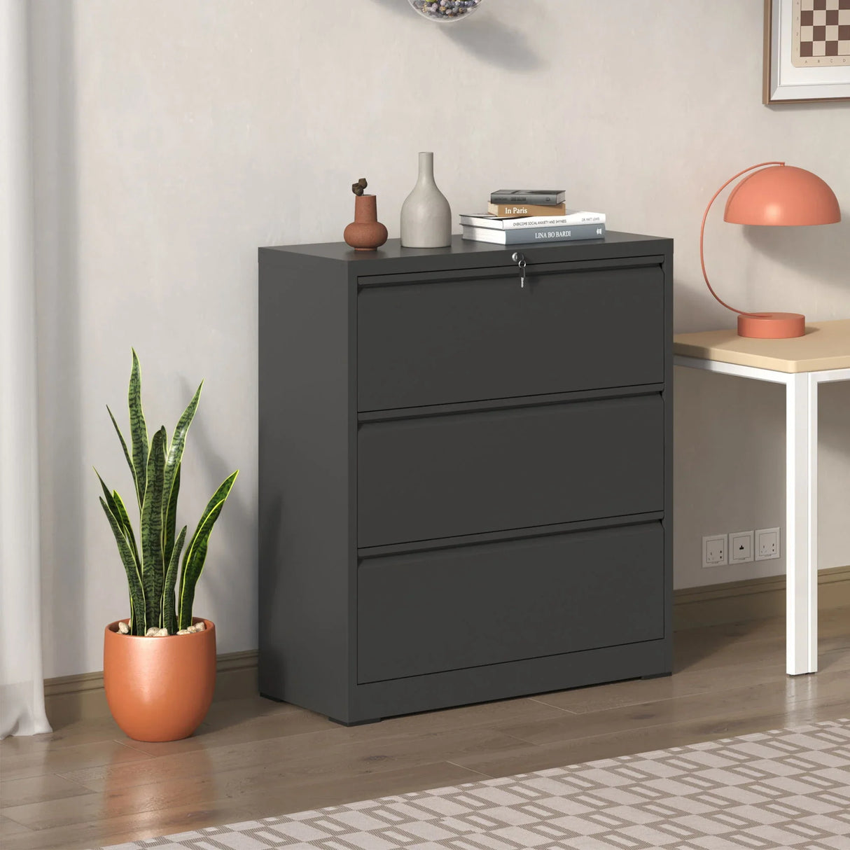 Premium Drawer Metal Lateral File Cabinet With Lock - Furniture Home Direct
