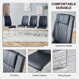 Dining Set Marble Table With Black Upholstered Chairs White - Furniture Home Direct