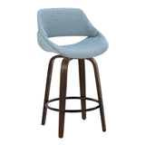 Fabrico - Mid Century Modern Fixed Height Counter Stool & Round Footrest (Set of 2) - Furniture Home Direct