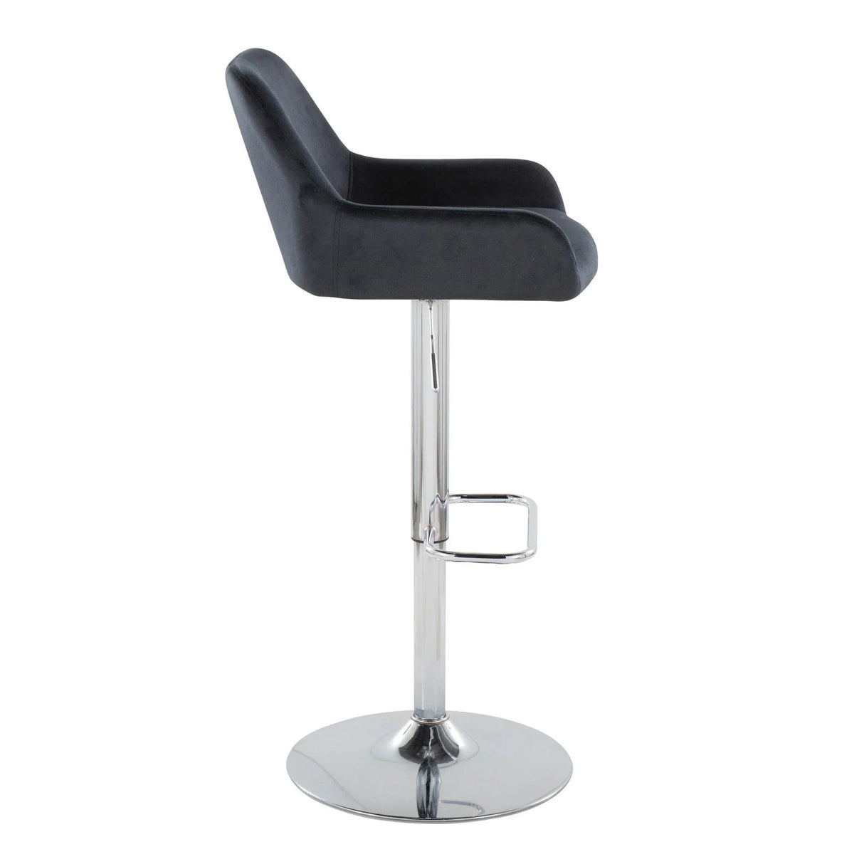 Daniella - Contemporary Adjustable Barstool With Swivel With Rounded Rectangle Footrest (Set of 2) - Furniture Home Direct