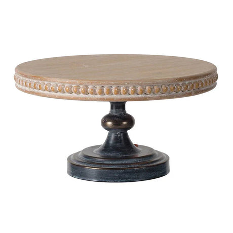 Wooden Display Stand With Beaded Trim - Black Brown - Furniture Home Direct