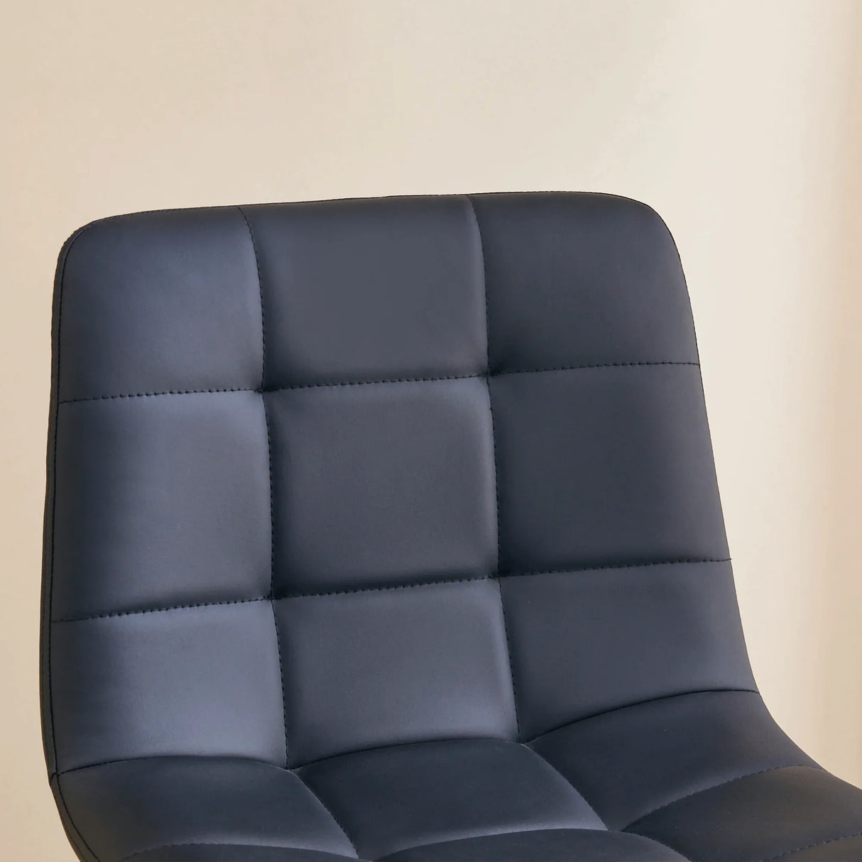 Counter Stool Set Faux Leather Tufted Cushions Black - Furniture Home Direct