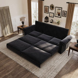 3 In 1 Convertible Sleeper Sofa With Nailhead Trim & Rolled Arm - Furniture Home Direct