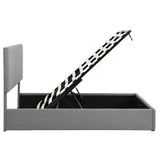 Storage Platform Bed Upholstered Full Size Hydraulic Gray - Furniture Home Direct