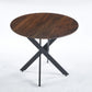 Mid-Century Dining Table For 4 - 6 People With Round MDF Table Top, Pedestal Dining Table, End Table Leisure Coffee Table, Cross Leg - Furniture Home Direct