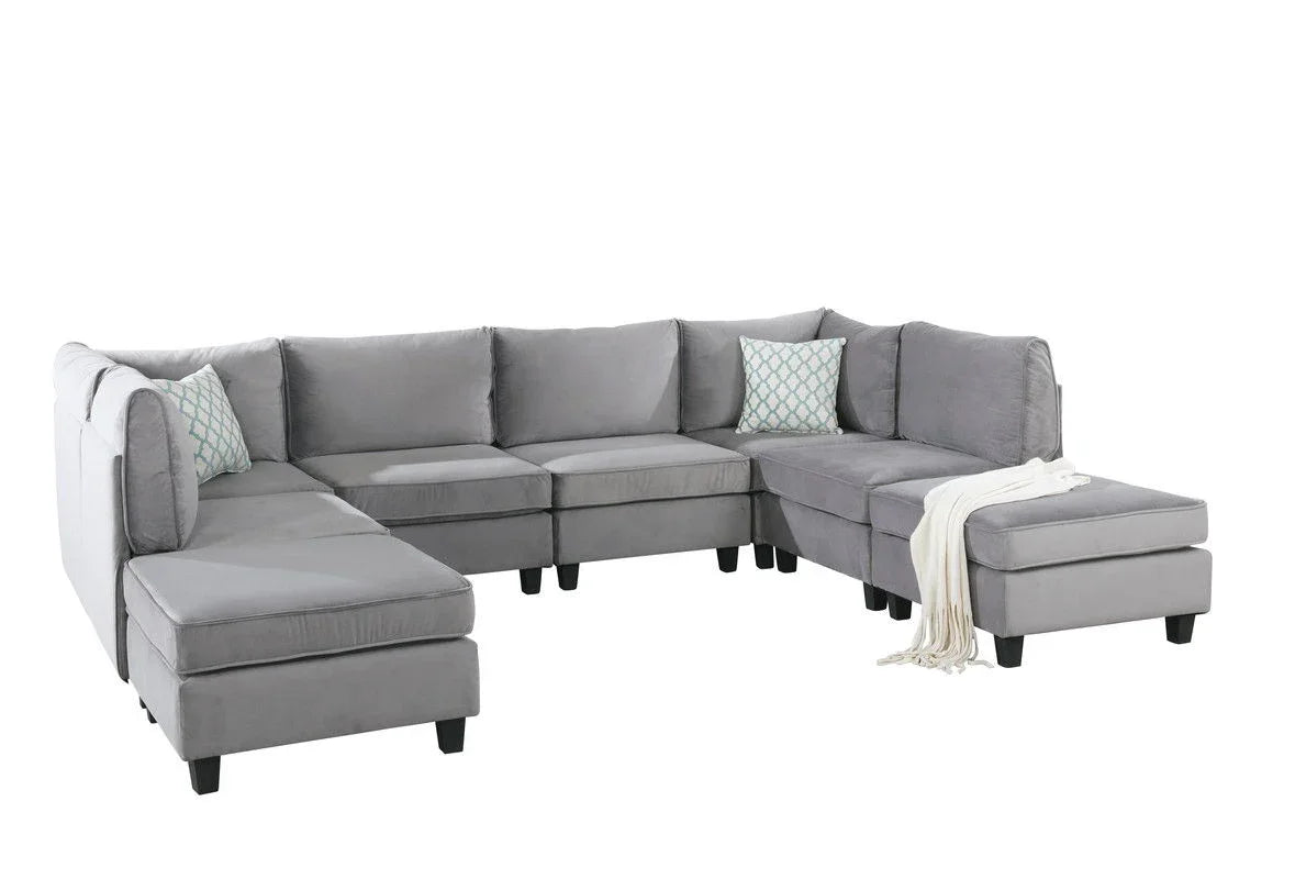 Simona - Velvet Modular Sectional Sofa - Furniture Home Direct