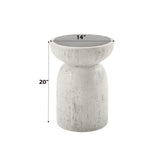 Dylana - Natural Fiber Concrete Accent Table - Gray - Furniture Home Direct