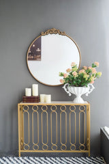 Classic Design Mirror With Baroque Inspired Frame For Bathroom, Entryway Console Lean Against Wall - Furniture Home Direct