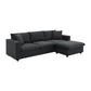 Modern Sectional Sofa, L-Shaped Couch Set With 2 Free Pillows, 4-Seat Polyester Fabric Couch Set With Convertible Ottoman For Living Room, Apartment, Office - Furniture Home Direct