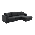Modern Sectional Sofa, L-Shaped Couch Set With 2 Free Pillows, 4-Seat Polyester Fabric Couch Set With Convertible Ottoman For Living Room, Apartment, Office - Furniture Home Direct
