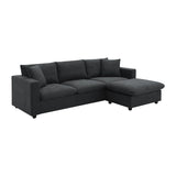 Modern Sectional Sofa, L-Shaped Couch Set With 2 Free Pillows, 4-Seat Polyester Fabric Couch Set With Convertible Ottoman For Living Room, Apartment, Office - Furniture Home Direct