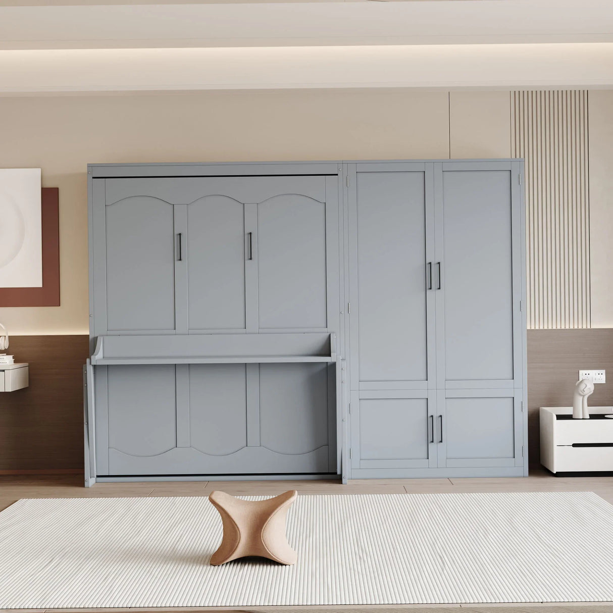 Murphy Elegant Wall Bed With Closet - Furniture Home Direct