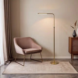 Verve - Floor Lamp With On / Off Switch Adjustable LED Round Base - Gold - Furniture Home Direct